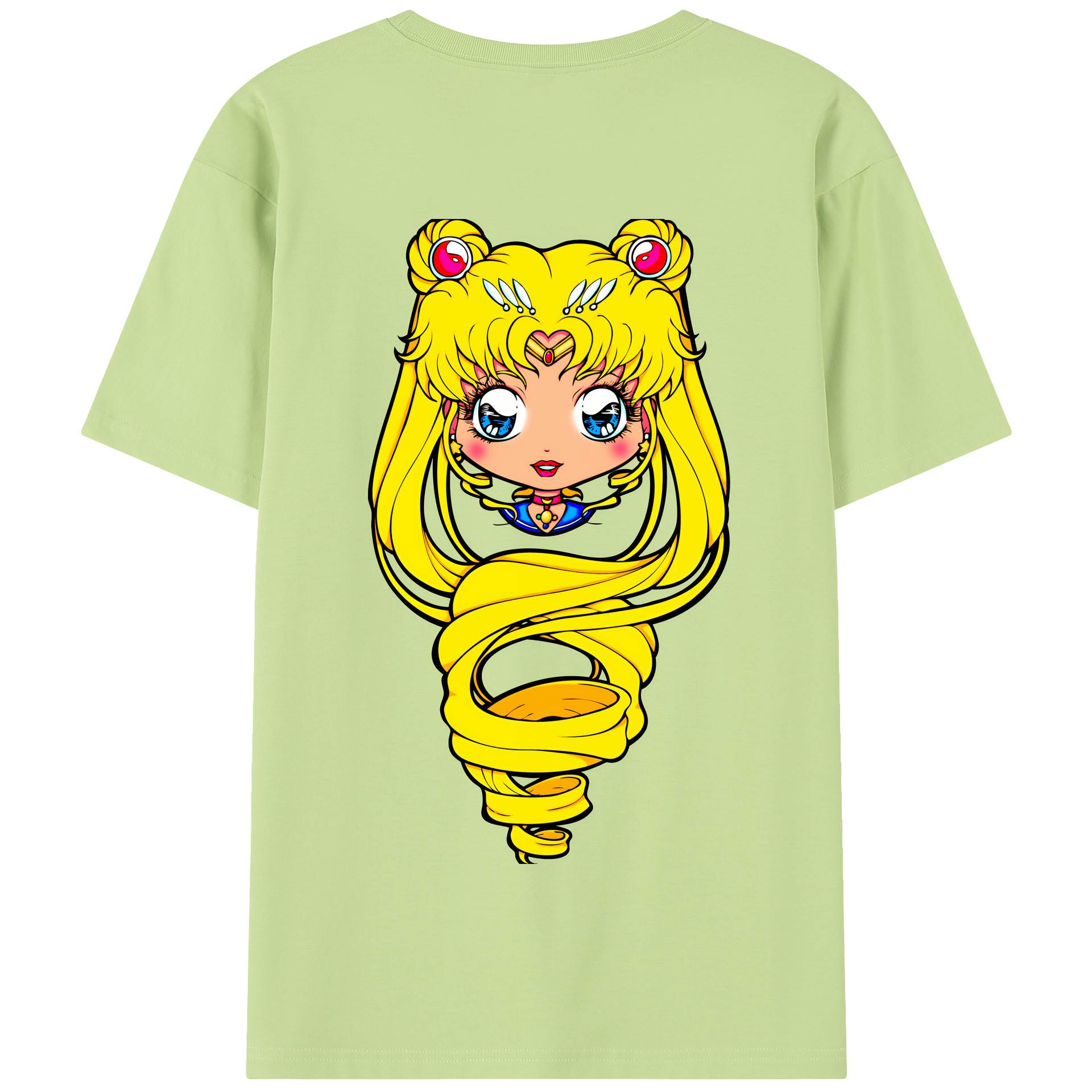（画像用） 美少女戦士セーラームーン 月野 うさぎ つきの うさぎ Sailor Moon Tsukino Usagi 綿100％半袖Tシャツ（背面プリント）